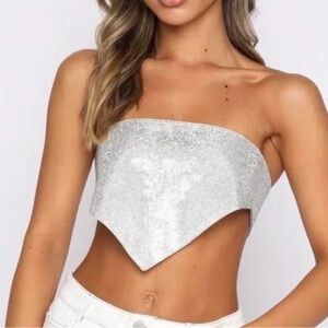 Silver Rhinestone Bandana